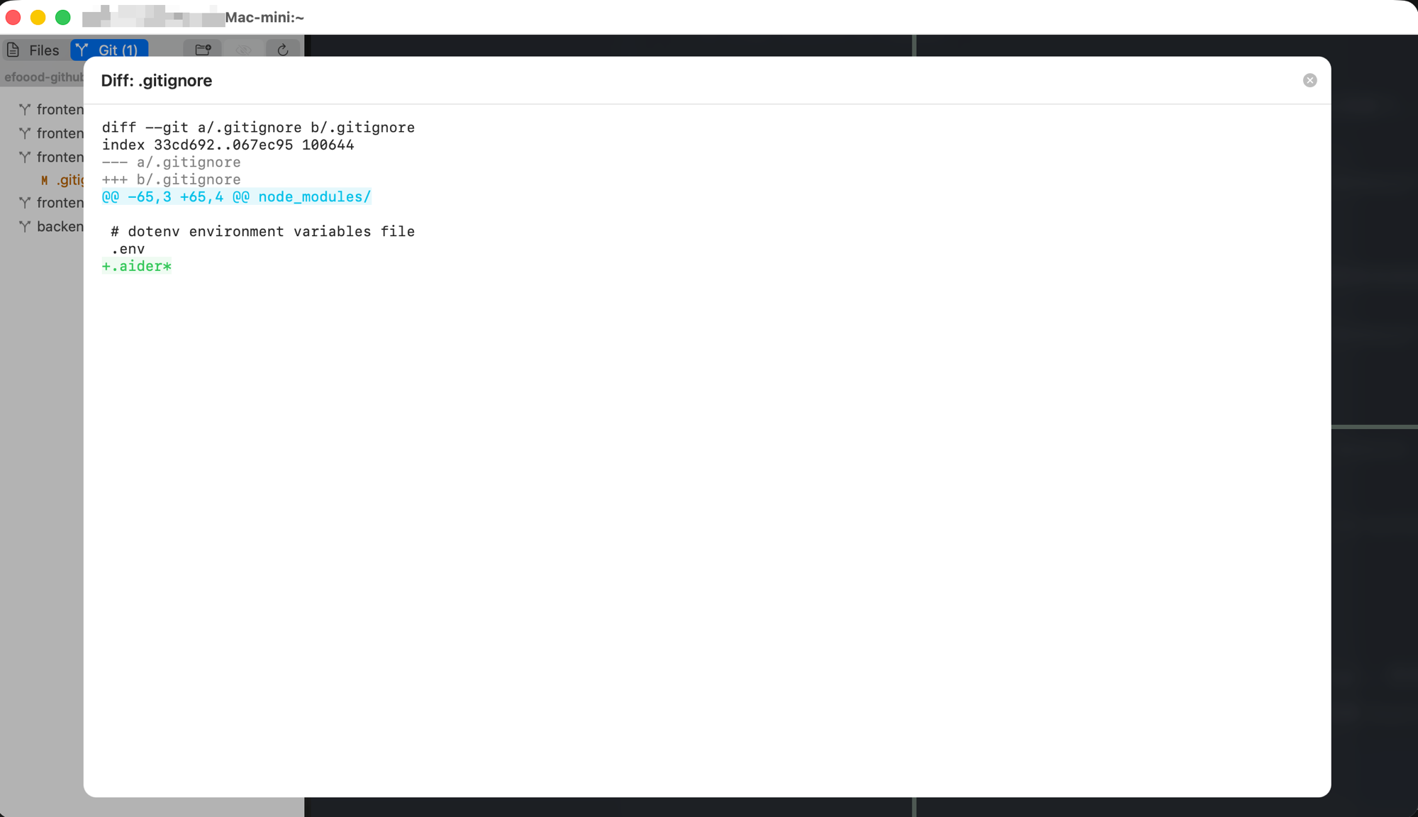 Git diff preview